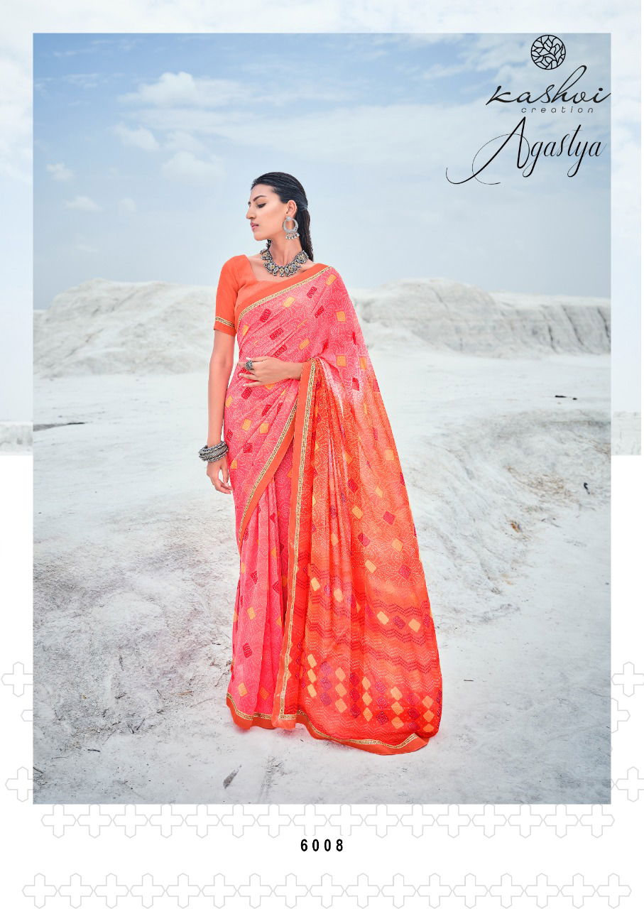  Kashvi Agastya Silk Latest Designer Casual Wear Georgette With Fancy Less Printed Saree Collection